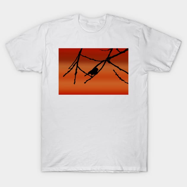 Tiny Verdin Silhouette On The Summer Sunset T-Shirt by ButterflyInTheAttic